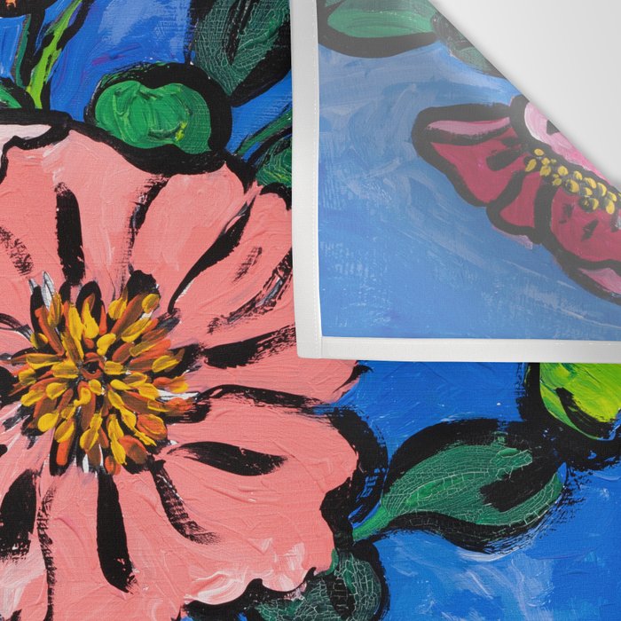 Rex Manning Day Bouquet: Poppy Flowers in Tea Tin Painting Empire Records Nineties Nostalgia Wall Tapestry Gallery Image 3