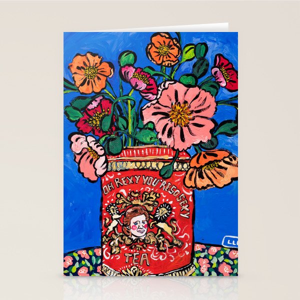 Rex Manning Day Bouquet: Poppy Flowers in Tea Tin Painting Empire Records Nineties Nostalgia Stationery Card Gallery Image 2