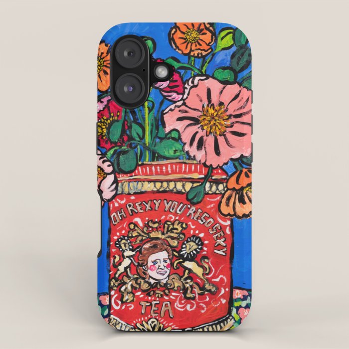Rex Manning Day Bouquet: Poppy Flowers in Tea Tin Painting Empire Records Nineties Nostalgia iPhone Case Gallery Image 1