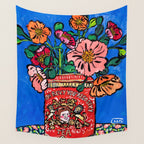 Rex Manning Day Bouquet: Poppy Flowers in Tea Tin Painting Empire Records Nineties Nostalgia Wall Tapestry Gallery Image 4