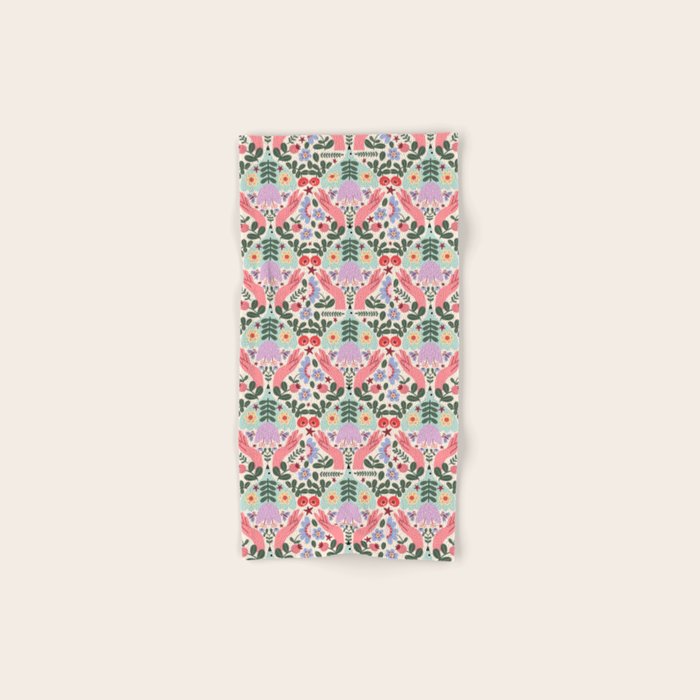 Folk Flora - Liberty Bath Towel Gallery Image 1
