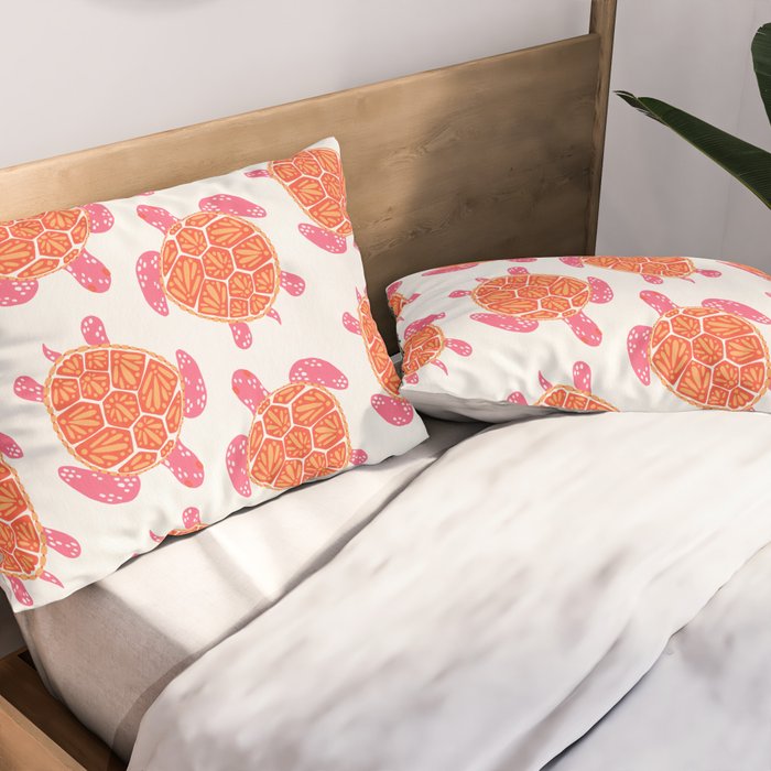 Sea Turtle - Melon Palette Pillow Sham Gallery Image 2