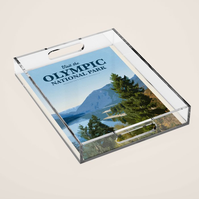 Visit the Olympic National Park Acrylic Tray Gallery Image 1