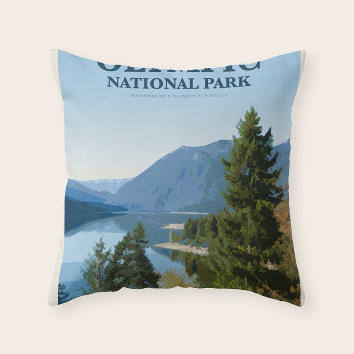 Visit the Olympic National Park Throw Pillow Gallery Image 6