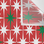 Atomic Age 1950s Retro Vintage Mid-Century Starbursts Pattern in Christmas Green Red White Wall Tapestry Gallery Image 3