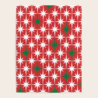 Atomic Age 1950s Retro Vintage Mid-Century Starbursts Pattern in Christmas Green Red White Poster Gallery Image 4