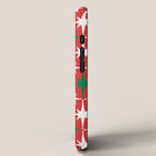 Atomic Age 1950s Retro Vintage Mid-Century Starbursts Pattern in Christmas Green Red White iPhone Case Gallery Image 2
