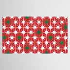 Atomic Age 1950s Retro Vintage Mid-Century Starbursts Pattern in Christmas Green Red White Tablecloth Gallery Image 2