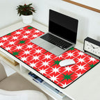 Atomic Age 1950s Retro Vintage Mid-Century Starbursts Pattern in Christmas Green Red White Desk Mat Gallery Image 2