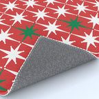 Atomic Age 1950s Retro Vintage Mid-Century Starbursts Pattern in Christmas Green Red White Rug Gallery Image 4
