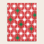 Atomic Age 1950s Retro Vintage Mid-Century Starbursts Pattern in Christmas Green Red White Notebook Gallery Image 4