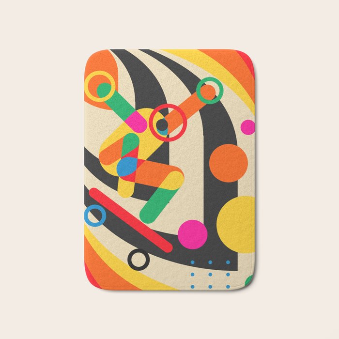 Happy Skateboarding Bath Mat Gallery Image 1