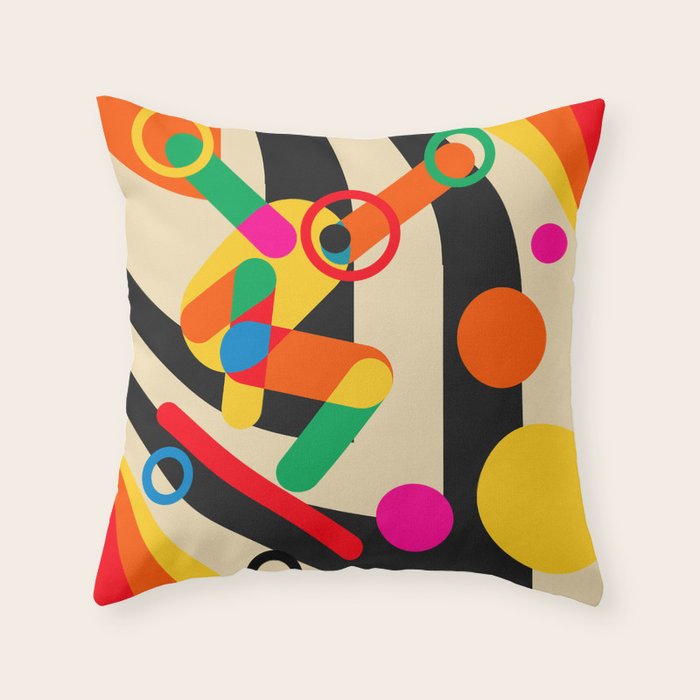 Happy Skateboarding Throw Pillow Gallery Image 1