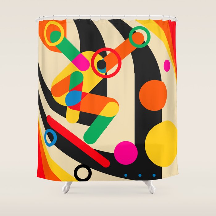 Happy Skateboarding Shower Curtain Gallery Image 1