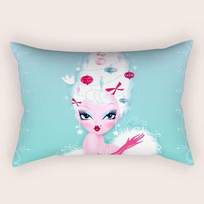 Christmas Coiffure Rectangular Pillow Gallery Image 1