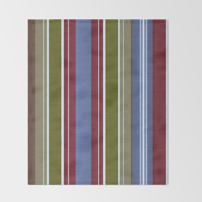 Warm Heritage Stripe Design Throw Blanket Gallery Image 2