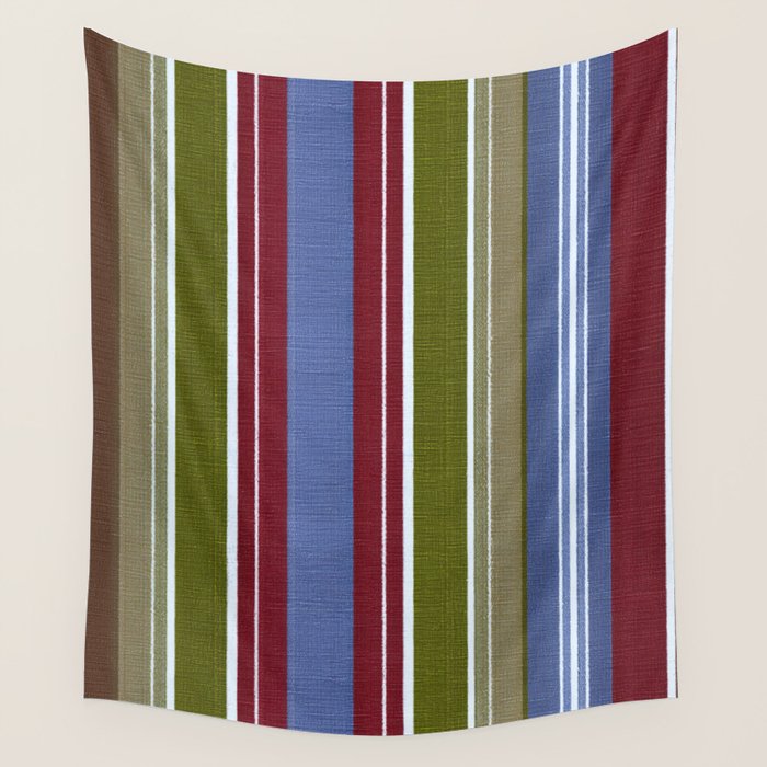 Warm Heritage Stripe Design Wall Tapestry Gallery Image 4