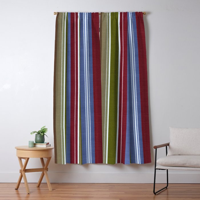 Warm Heritage Stripe Design Window Curtain Gallery Image 5