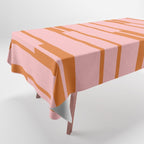 Geo Chain Pink and Orange Geometric Block Stripes Vertical Pattern Tablecloth Gallery Image 1