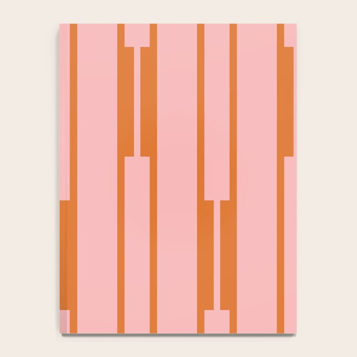 Geo Chain Pink and Orange Geometric Block Stripes Vertical Pattern Notebook Gallery Image 4