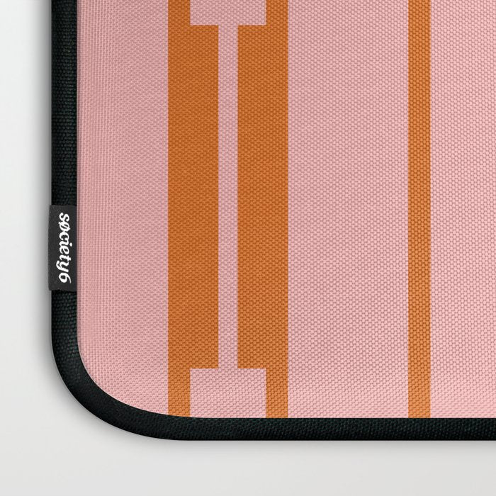 Geo Chain Pink and Orange Geometric Block Stripes Vertical Pattern Laptop Sleeve Gallery Image 3