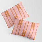 Geo Chain Pink and Orange Geometric Block Stripes Vertical Pattern Pillow Sham Gallery Image 3