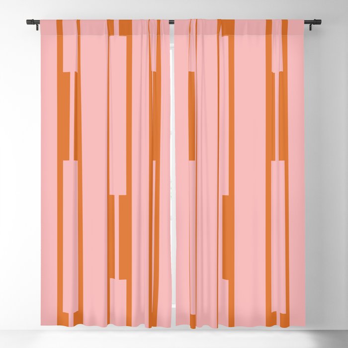 Geo Chain Pink and Orange Geometric Block Stripes Vertical Pattern Window Curtain Gallery Image 1