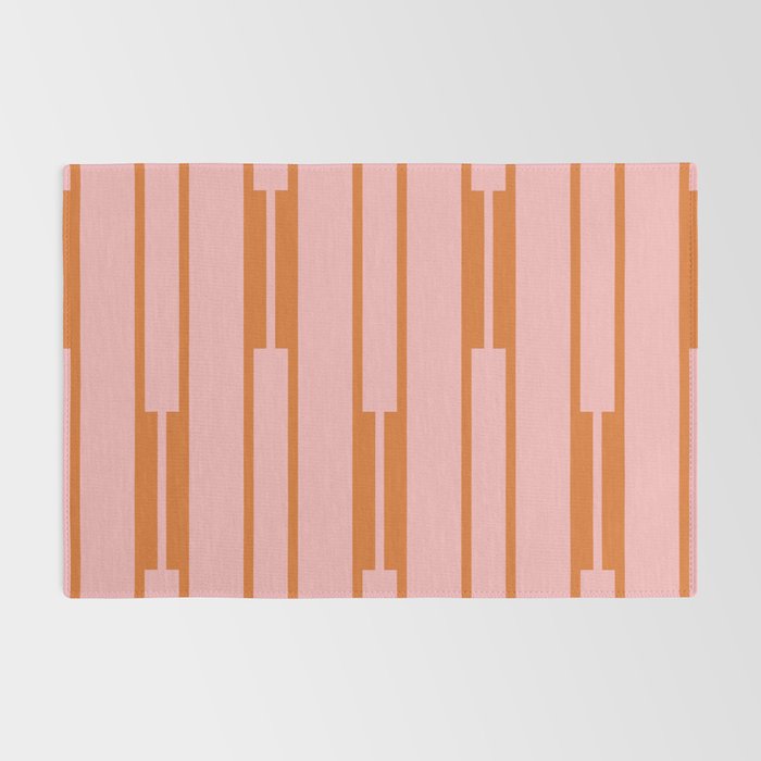 Geo Chain Pink and Orange Geometric Block Stripes Vertical Pattern Rug Gallery Image 2
