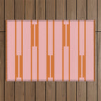 Geo Chain Pink and Orange Geometric Block Stripes Vertical Pattern Outdoor Rug Gallery Image 1