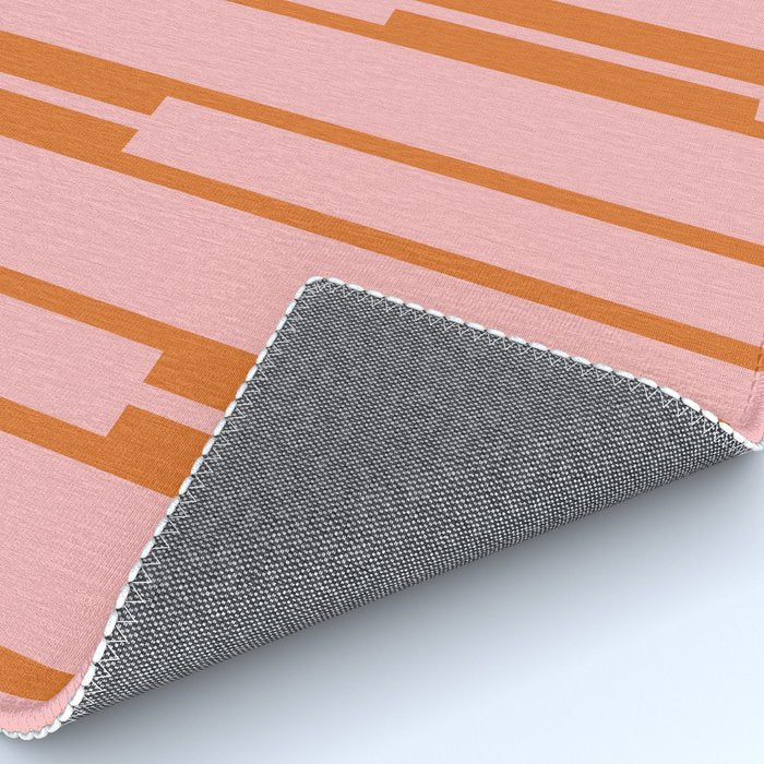 Geo Chain Pink and Orange Geometric Block Stripes Vertical Pattern Rug Gallery Image 4