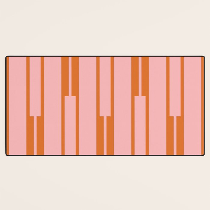 Geo Chain Pink and Orange Geometric Block Stripes Vertical Pattern Desk Mat Gallery Image 3
