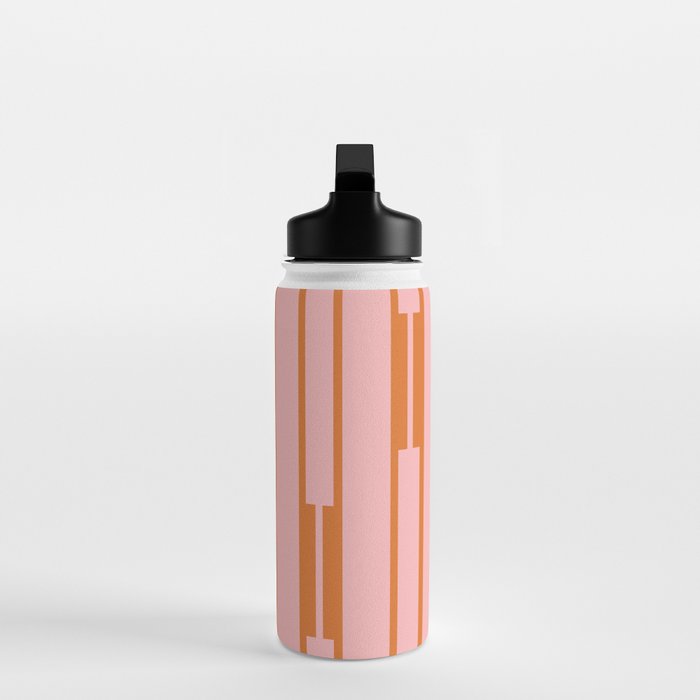 Geo Chain Pink and Orange Geometric Block Stripes Vertical Pattern Water Bottle Gallery Image 3