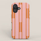Geo Chain Pink and Orange Geometric Block Stripes Vertical Pattern iPhone Case Gallery Image 1