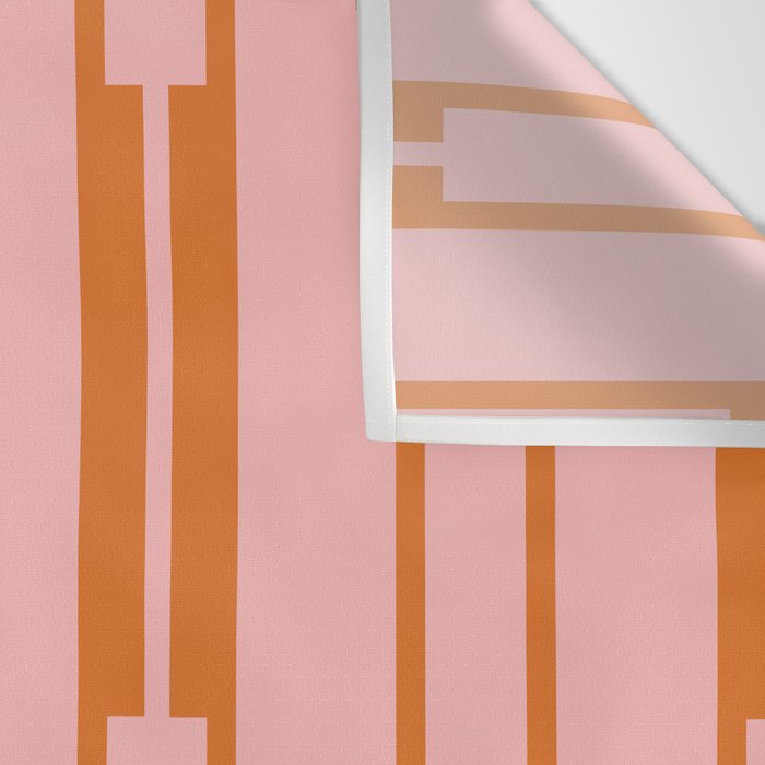 Geo Chain Pink and Orange Geometric Block Stripes Vertical Pattern Wall Tapestry Gallery Image 3