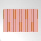 Geo Chain Pink and Orange Geometric Block Stripes Vertical Pattern Welcome Mat Gallery Image 1