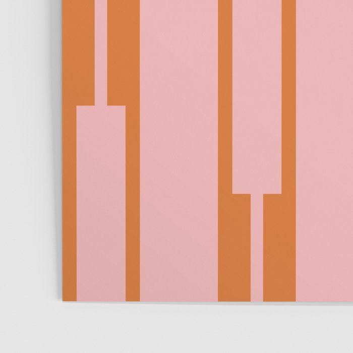 Geo Chain Pink and Orange Geometric Block Stripes Vertical Pattern Poster Gallery Image 3