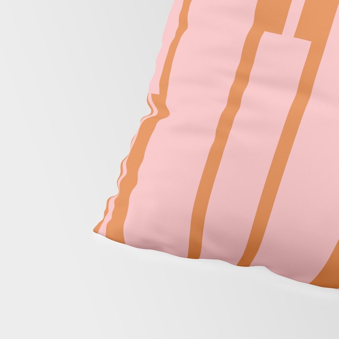 Geo Chain Pink and Orange Geometric Block Stripes Vertical Pattern Pillow Sham Gallery Image 4