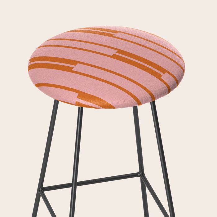 Geo Chain Pink and Orange Geometric Block Stripes Vertical Pattern Stool Gallery Image 2