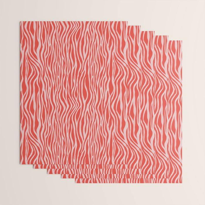Dopamine Zebra Stripe Animal Print In Red Wrapping Paper Gallery Image 3