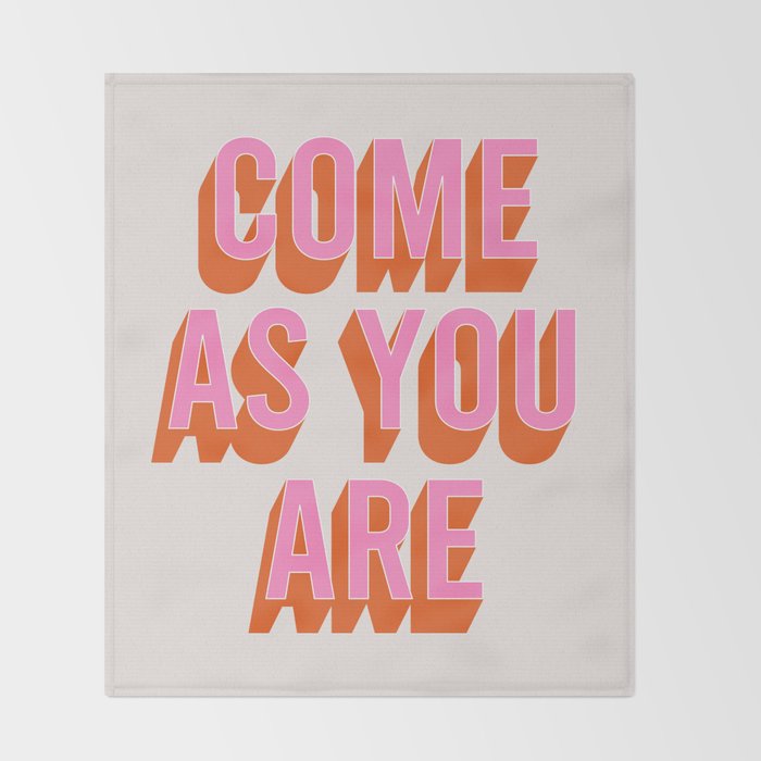 Come As You Are (Pink Orange) Throw Blanket Gallery Image 2