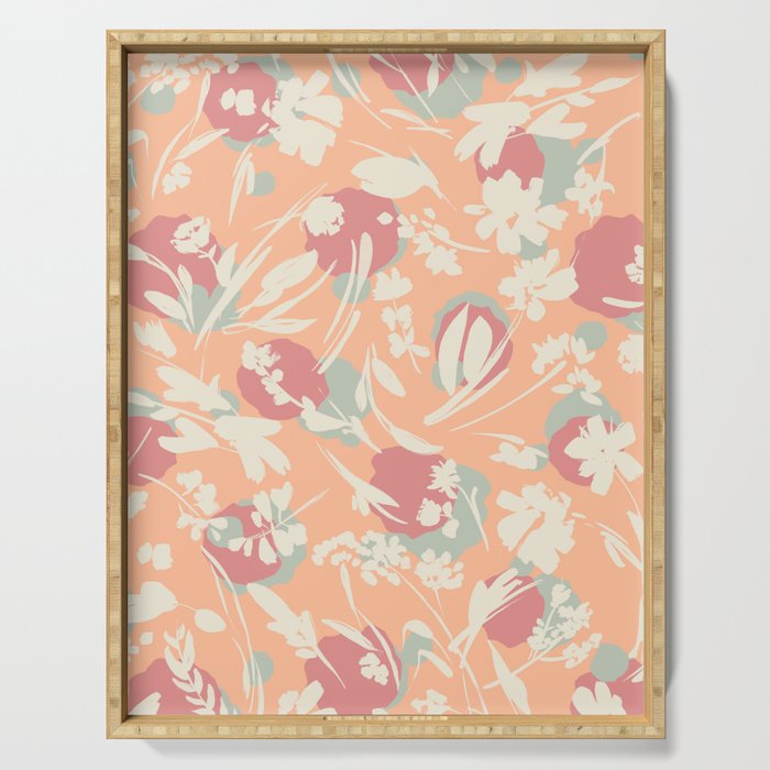 Abstract wild garden SM Serving Tray Gallery Image 1