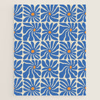 Vintage blue flower art pattern Jigsaw Puzzle Gallery Image 1