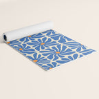 Vintage blue flower art pattern Yoga Mat Gallery Image 2