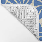 Vintage blue flower art pattern Bath Mat Gallery Image 2
