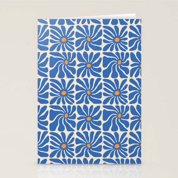 Vintage blue flower art pattern Stationery Card Gallery Image 2