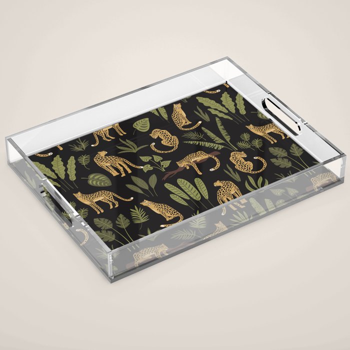 Jungle Night Cheetah Prints Acrylic Tray Gallery Image 1