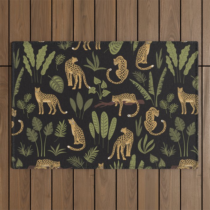 Jungle Night Cheetah Prints Outdoor Rug Gallery Image 1