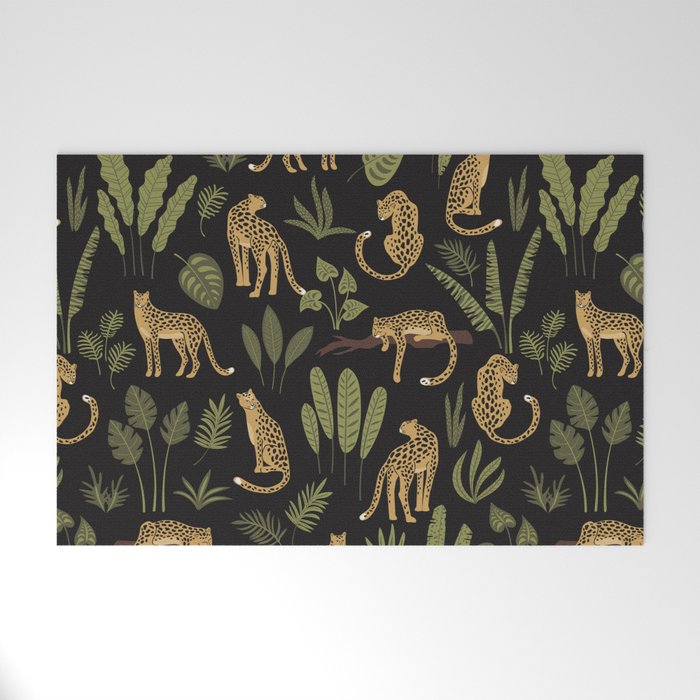 Jungle Night Cheetah Prints Welcome Mat Gallery Image 1