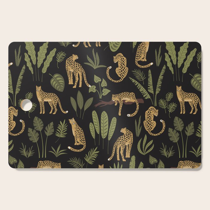 Jungle Night Cheetah Prints Cutting Board Gallery Image 1