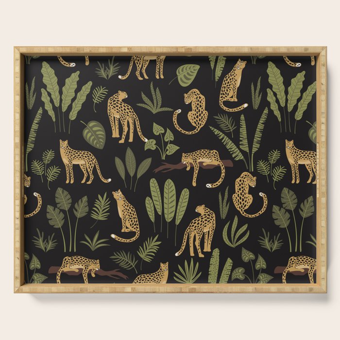 Jungle Night Cheetah Prints Serving Tray Gallery Image 1